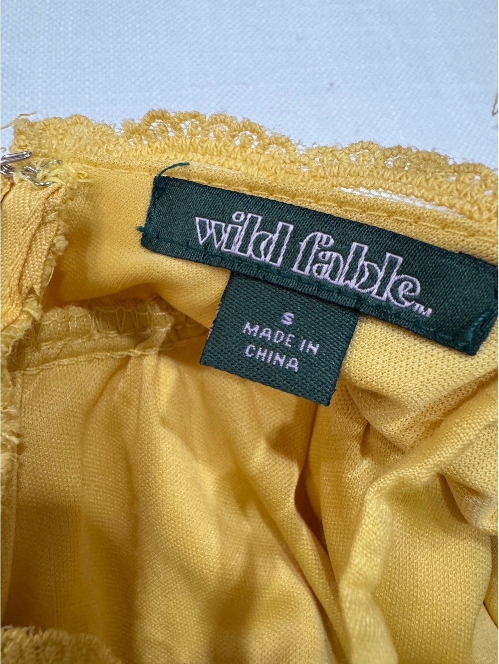 Wild Fable Yellow Floral Jacquard Tiered Mini Sundress Small - Picture 6 of 9